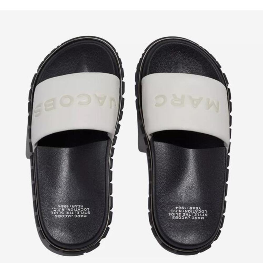 NEW Marc Jacobs Leather Slides Unisex in Size 42 or Size 12 - Picture 3 of 7